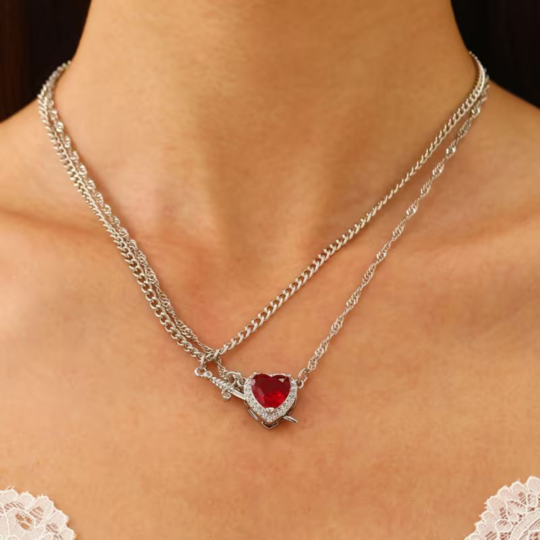 Collar Duo  de Corazón y Espada