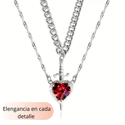 Collar Duo  de Corazón y Espada