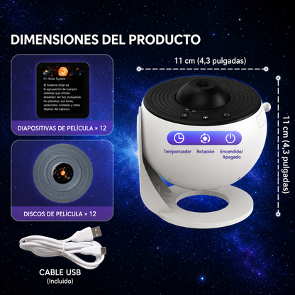 Proyector Galaxy HD 360° con 12 Discos 4K